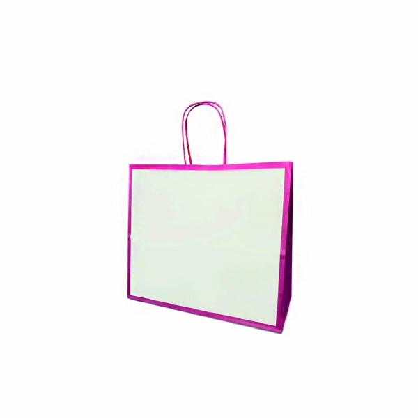 Shopper Kraft Bianco e Vinaccia Arco Riquadro M23