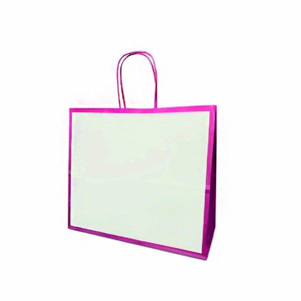 Shopper Kraft Bianco e Vinaccia Arco Riquadro M32