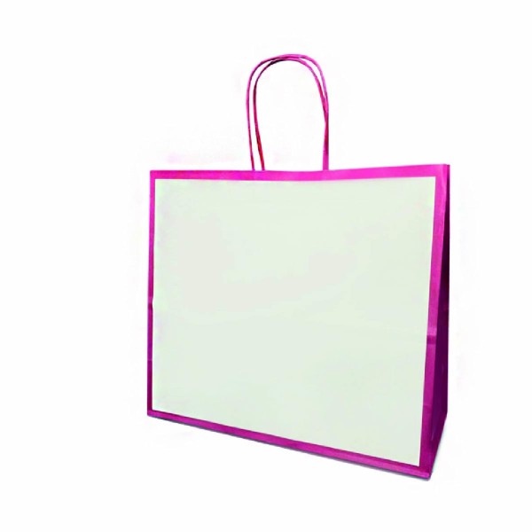 Shopper Kraft Bianco e Vinaccia Arco Riquadro M40