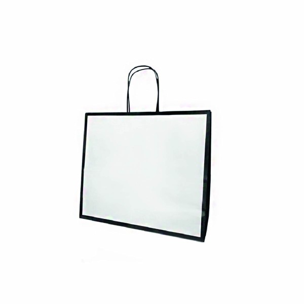 Shopper Kraft Bianco Nero Arco Riquadro M23