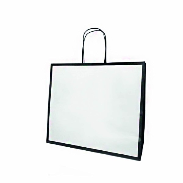 Shopper Kraft Bianco Nero Arco Riquadro M32