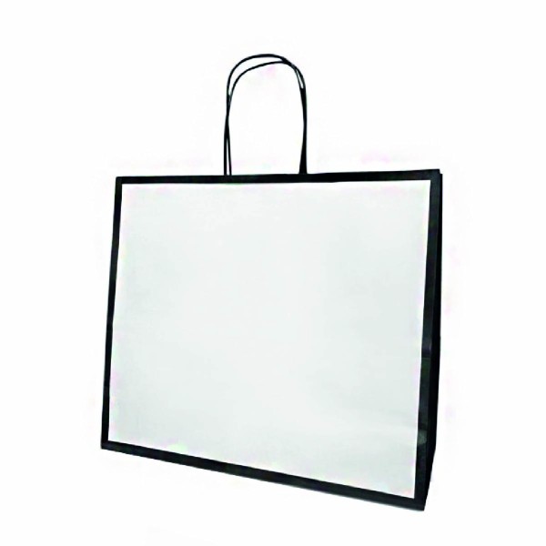 Shopper Kraft Bianco Nero Arco Riquadro M40