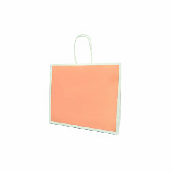 Shopper Kraft Salmone e bianco Arco Riquadro M23