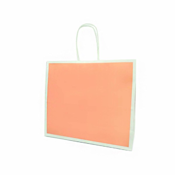 Shopper Kraft Salmone e bianco Arco Riquadro M32