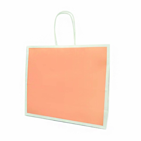 Shopper Kraft Salmone e bianco Arco Riquadro M40