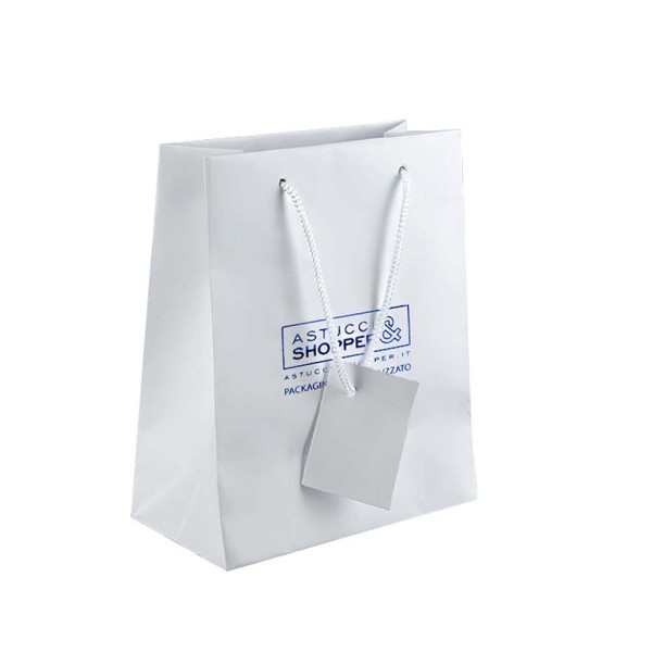 Shopper Plastificata Opaca Bianco MiniBag M17