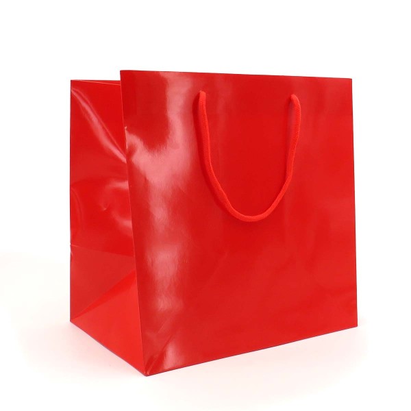 Shopper Plastificata Lucida Rosso Flat Panettone M33