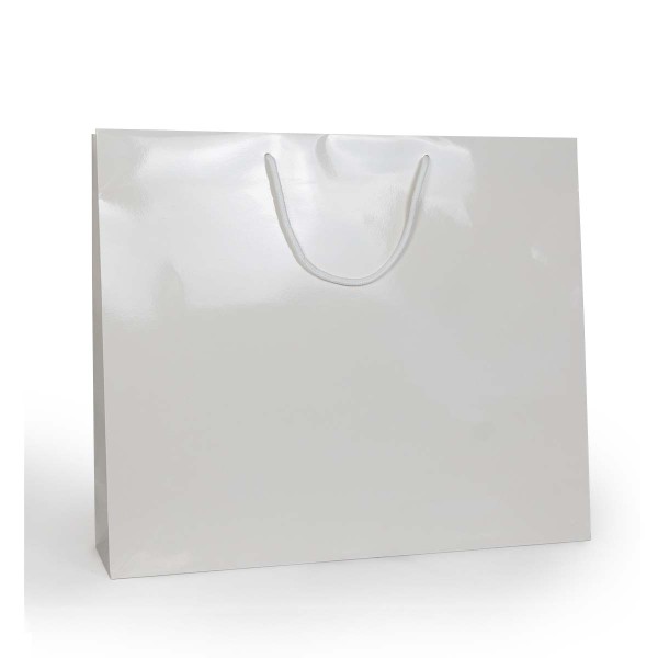 Shopper Plastificata Lucida Bianco Flat luce M44