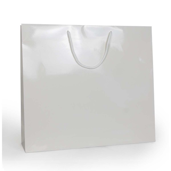 Shopper Plastificata Lucida Bianco Flat luce M50