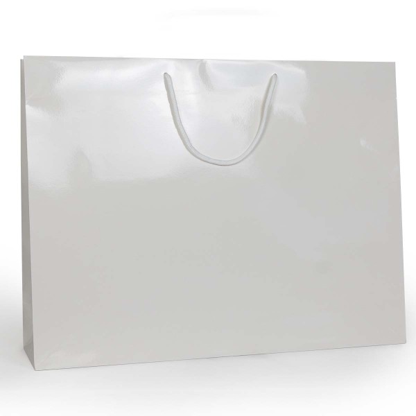 Shopper Plastificata Lucida Bianco Flat luce M64